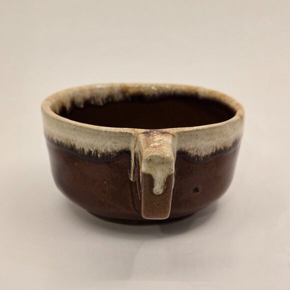 WESTERN STONEWARE Soup Mug Bowl Handle Ceramic Pottery Drip Glaze 4.5" - Picture 2 of 6